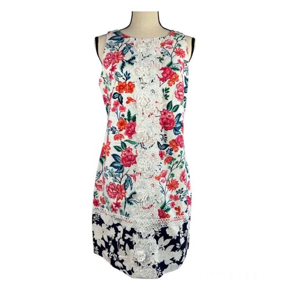 Eliza J Floral Embroidered A Line sleeveless Dress - Picture 3 of 10